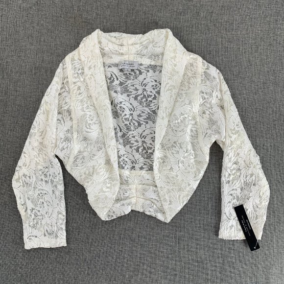 Women's Tahari Ivory Lace Crop Shrug Floral-New without tag - Picture 7 of 12